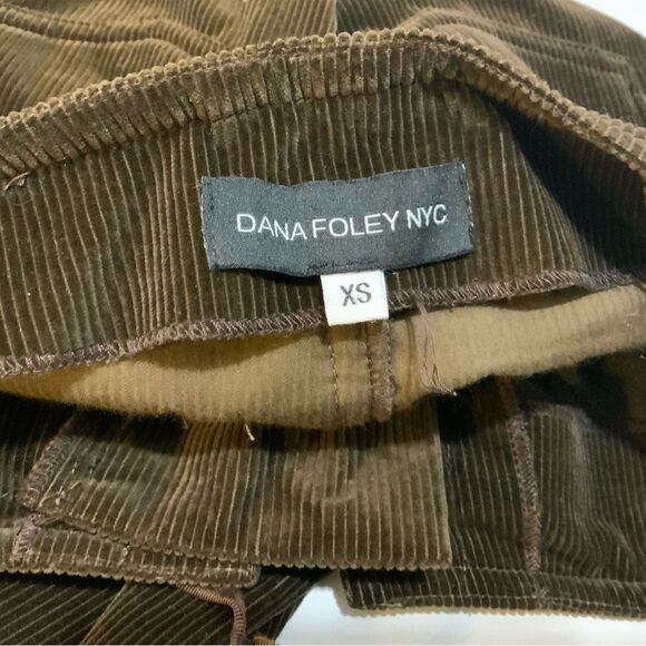 Dana Foley NYC corduroy brown pants lace Low Rise Wide Leg - Picture 8 of 9